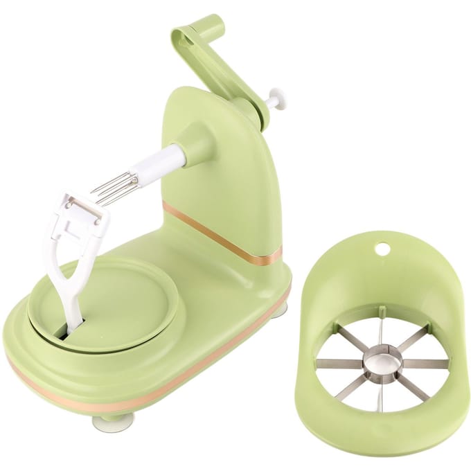 Fruit Schilmachine Handzwengel Multifunctioneel met Fruitsnijder PP Roestvrij Staal Appel Schiller voor lichtgroene kleur