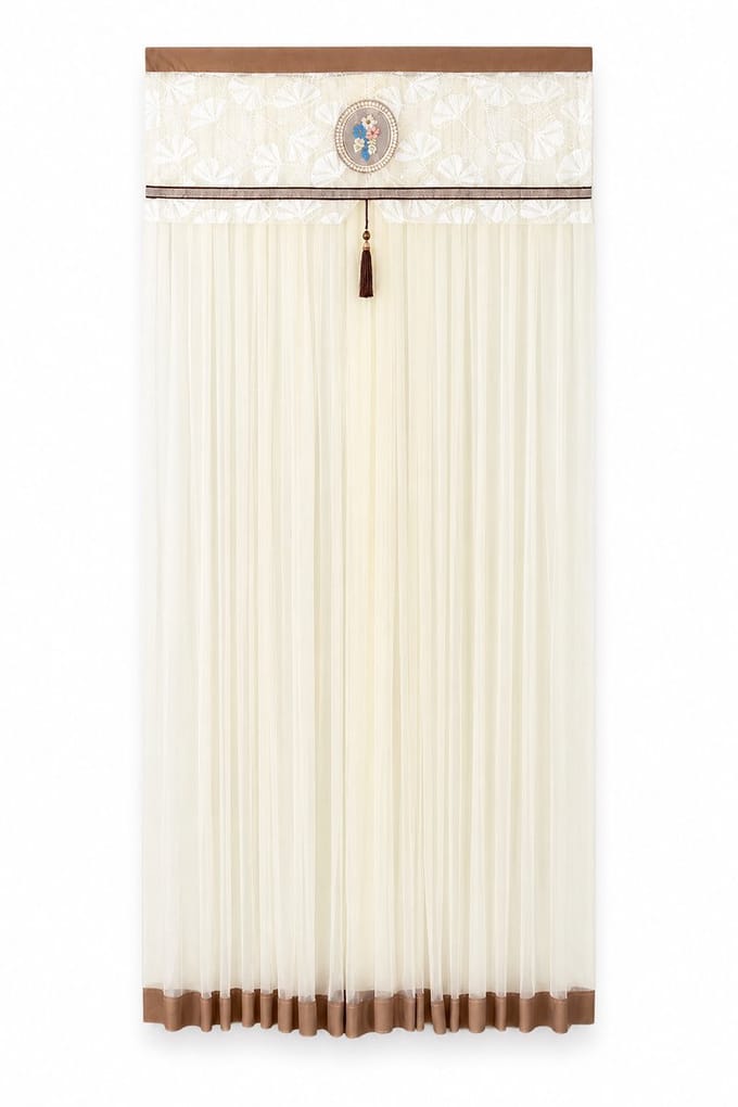 Luxe Deurgordijn Kant - Vliegengordijn & Privacy - Bruin - 100x210 cm