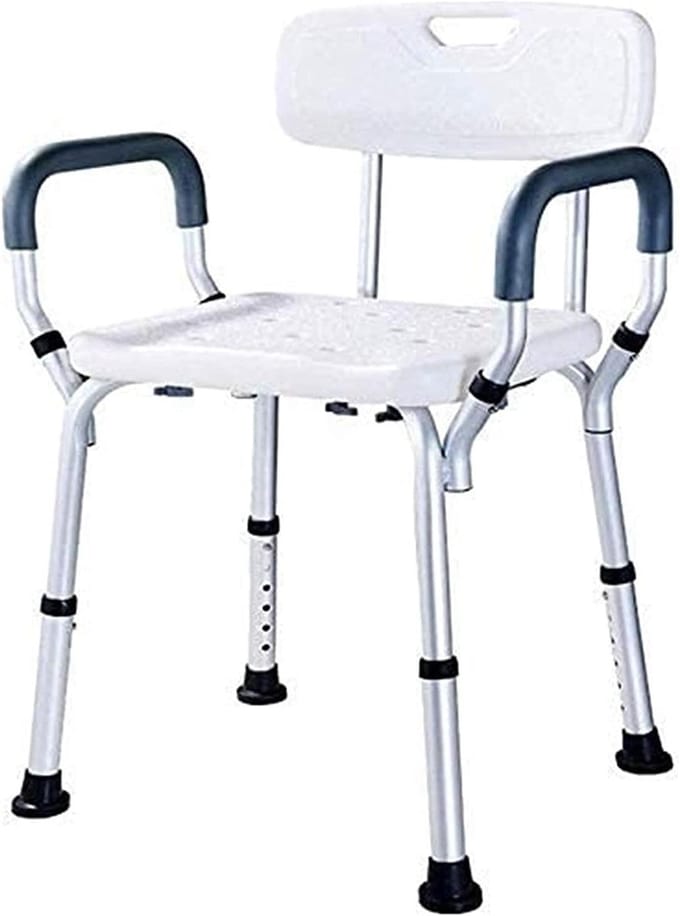 Badkamer Kruk - Douchestoel Hulp - Veilig Douchen - Verstelbare Hoogte - 150Kg Capaciteit - Wit