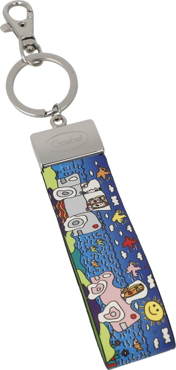 Goebel - James Rizzi | Sleutelhanger A Trip to Remember | Kunstleer - 16cm