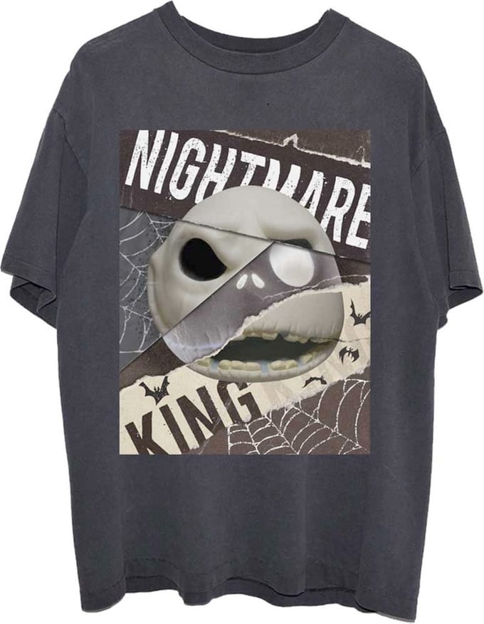 Disney The Nightmare Before Christmas - Nightmare Skull Unisex T-shirt - M - Zwart