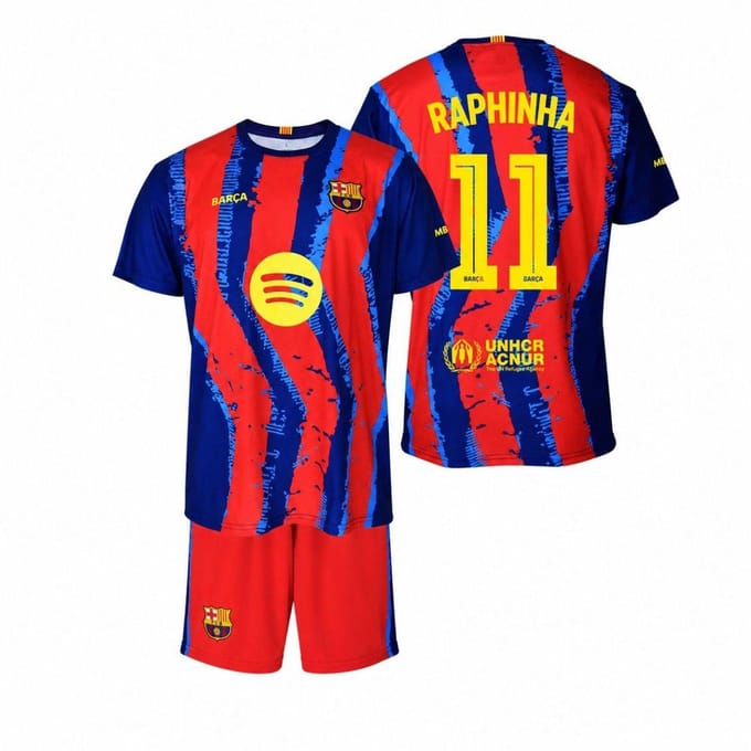 FC Barcelone Raphinha ensemble maillot short junior boîte 2025/26 BC59ER 152 multicolore