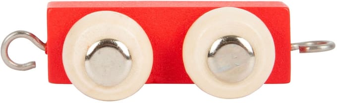 Small Foot - Houten Lettertrein Trailer Rood - 12 stuks