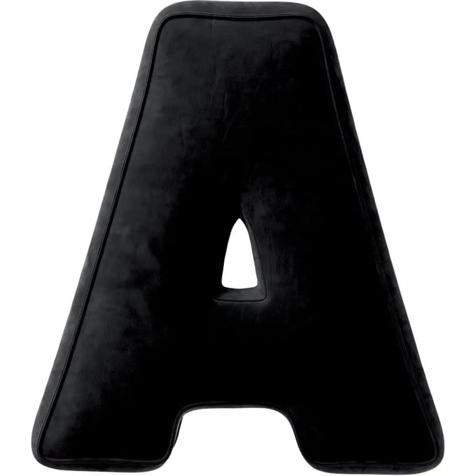 Kussen letter a Yellow Tipi Posh Velvet