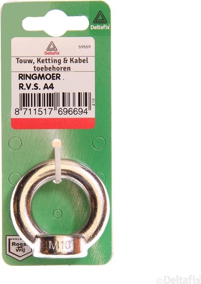 Ringmoer M6 RVS - 1 stuk