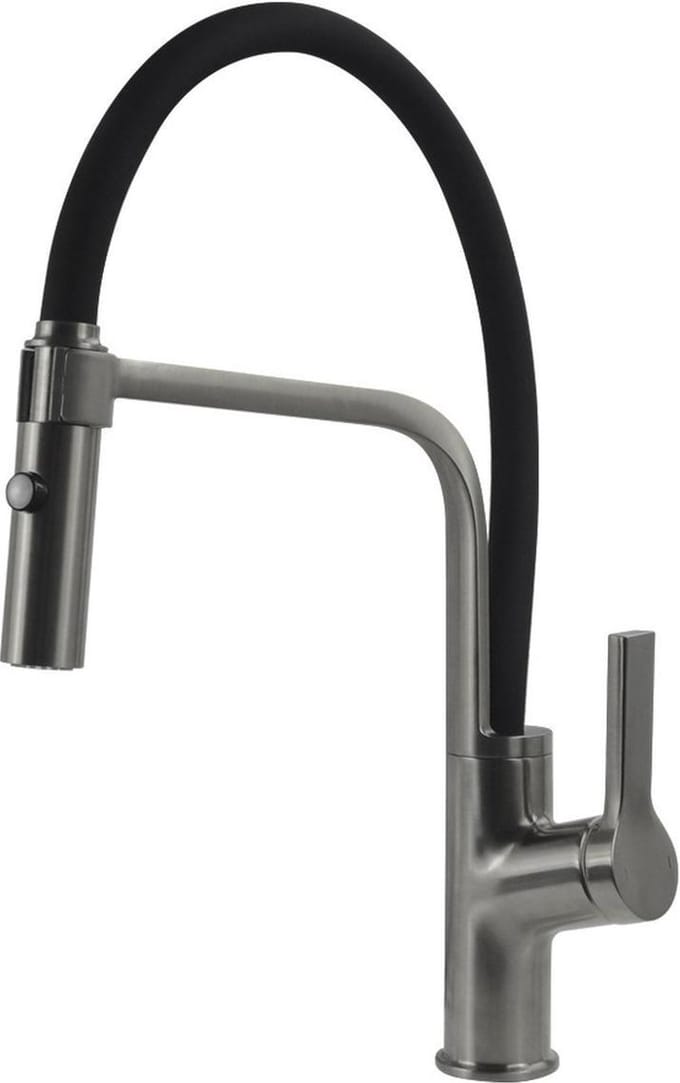 Mawialux keukenkraan - Flexibele zwarte uitloop - Gunmetal Grey - Borago