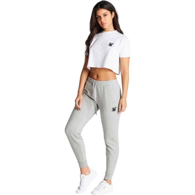 SikSilk Dames/Dames Core Crew Neck Crop T-shirt (Wit)
