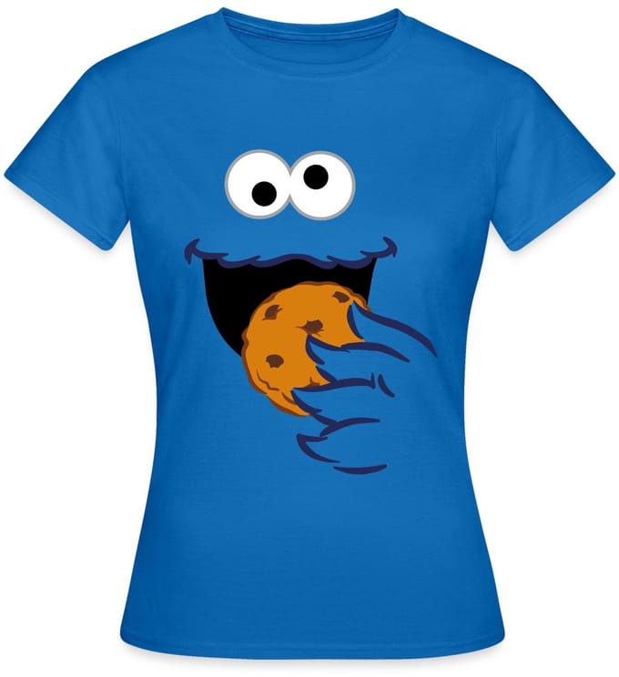 Sesamstraat Koekiemonster Kostuum Cookie Monster T-Shirt Dames