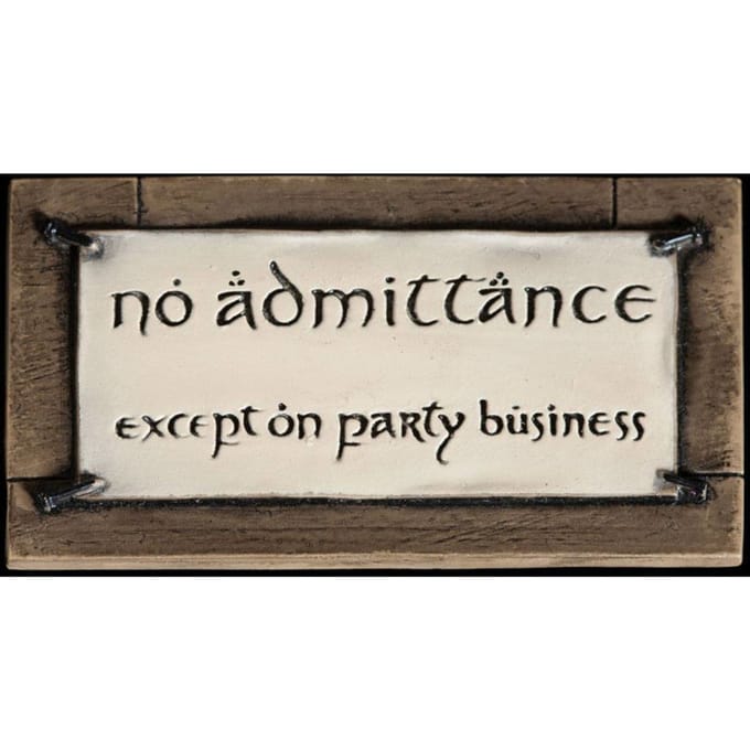 Weta Workshop Lord of the Rings Magnet No Admittance