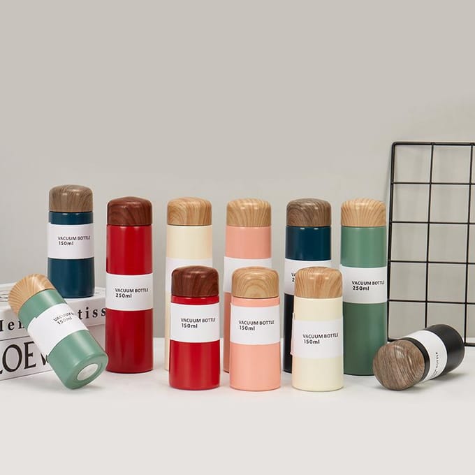 150ml Mini Pocket Thermos Waterfles Draagbare RVS Vacuümfles met Thee-infuser Thermos Rechte Beker 150ml white