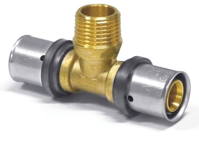 Persfitting T-stuk 32mm met schroefdraad voor drinkwater