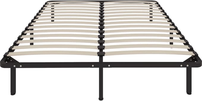 HOMCOM Bedframe - Staal, Populierenhout - 190x160x31cm - Zwart