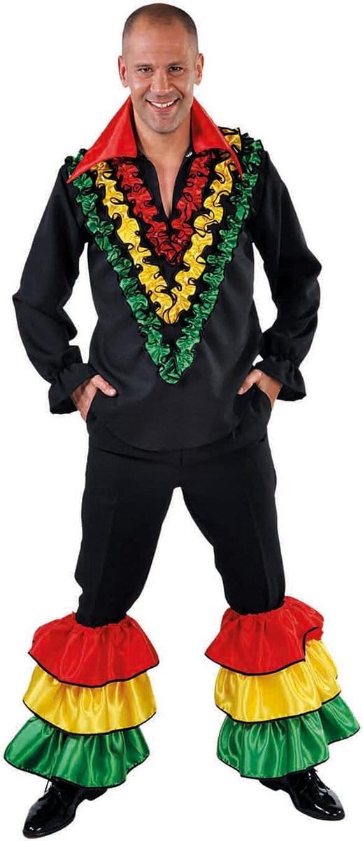 Magic Design Verkleedblouse Rio Heren Polyester Zwart Mt S