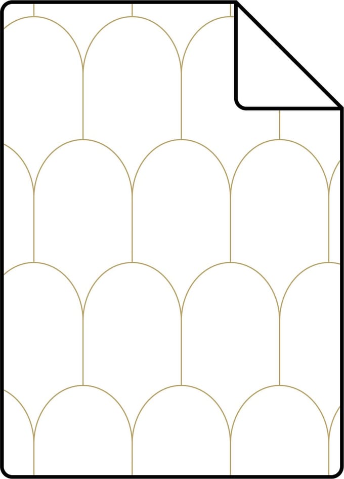 Proefstaal ESTAhome behang art deco motief wit en goud - 26.5 x 21 cm - 139139-S