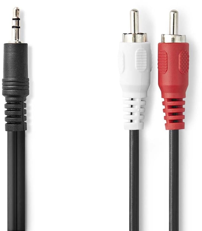 3,5mm Jack - Tulp stereo kabel | zwart | 20 meter