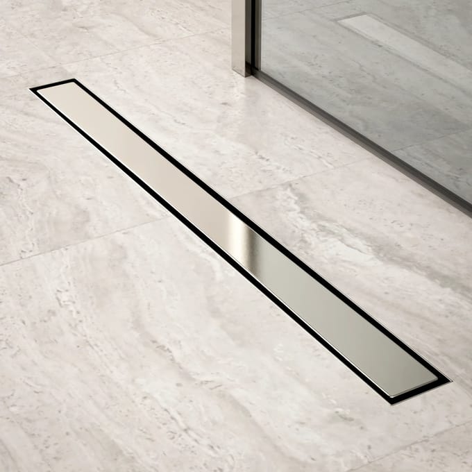 Douchegoot - 80cm - Tegelrooster - RVS - Met Flens