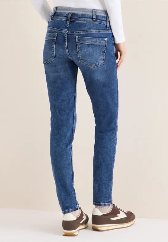Jeans met dubbele tailleband