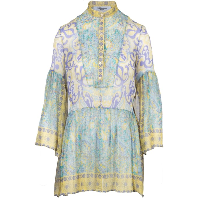 Top met kralenversiering in blauwmarijnkleur - jaren 2000