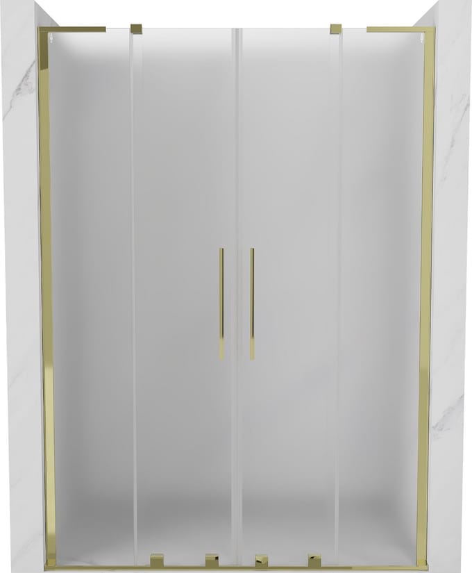 Mexen Velar L Duo schuifdouchedeur 150 , matglas, goud - 871-150-003-32-50