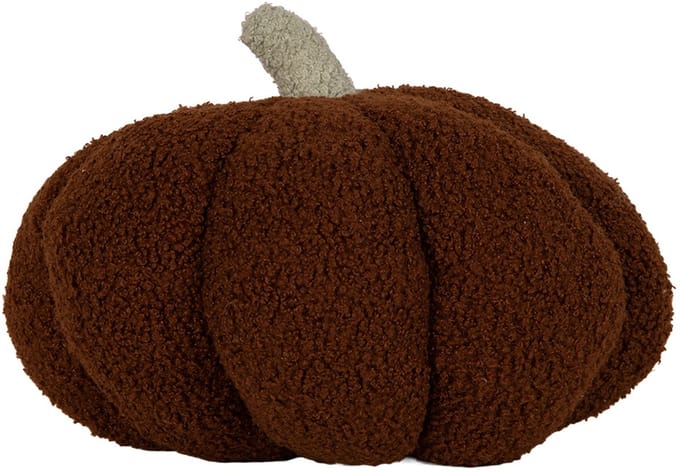 Clayre & Eef Decoratie Pompoen Ø 30x18 cm Bruin Polyester Herfst decoratie