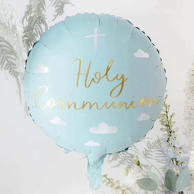 Lichtblauwe Communie Helium FolieBallon 45cm