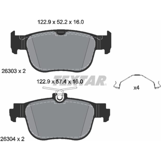 Remblokset TEXTAR 2630301, achter