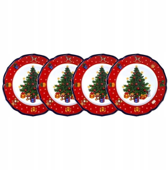 Bogucice Cicha Noc 4 Dessertborden Rood 22cm