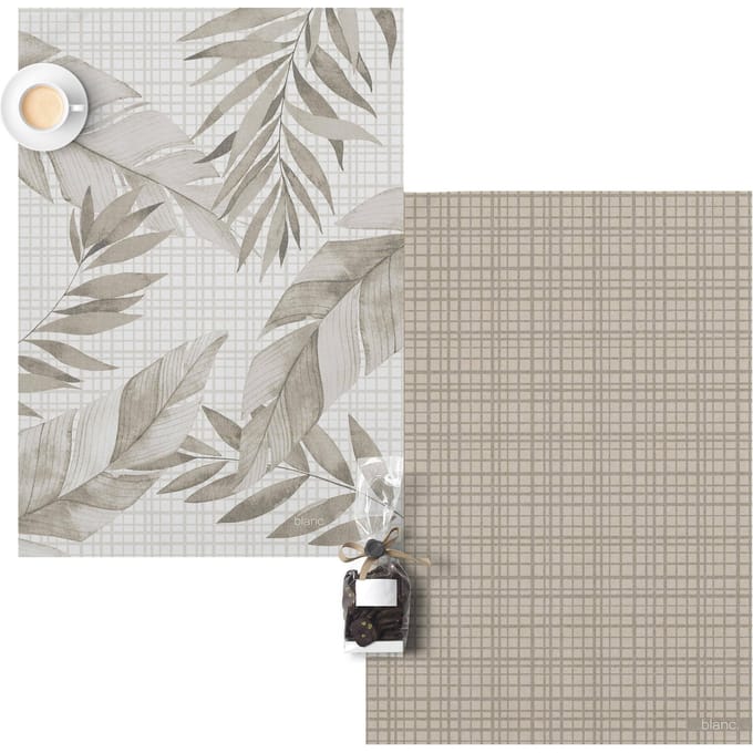 Set van 2 theedoeken Feuille | Blanc