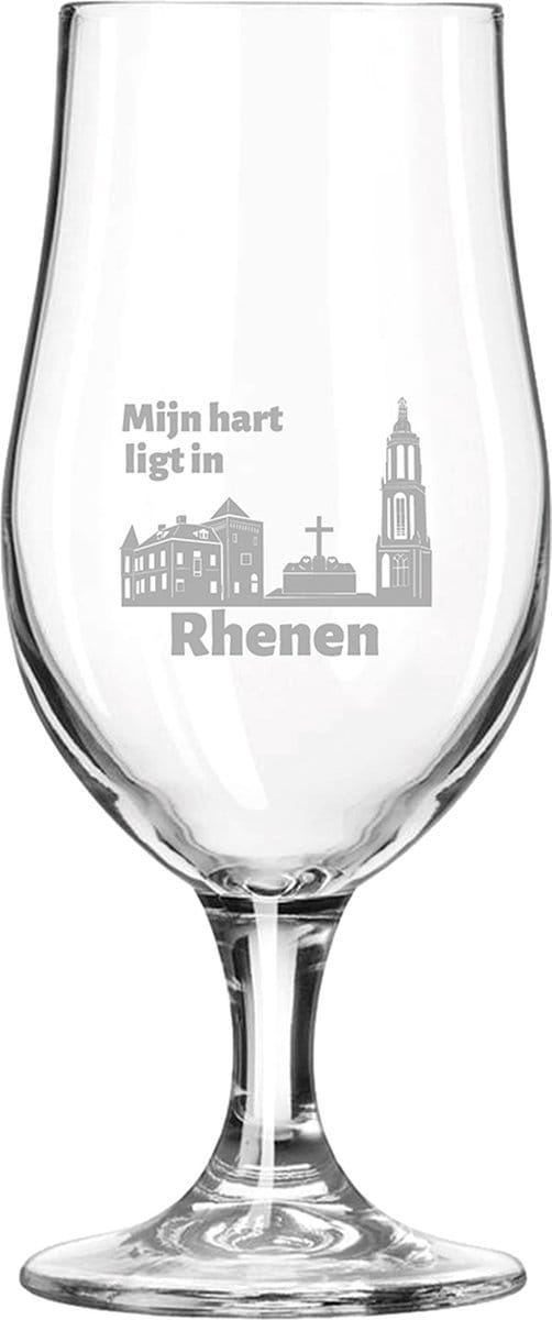 Gegraveerde bierglas op voet 49cl Rhenen