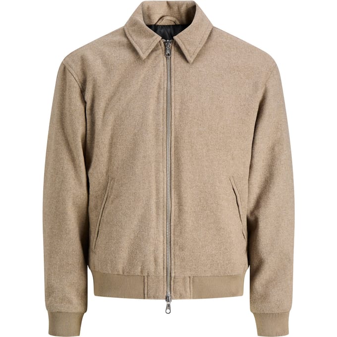 Jack & Jones - Heren Jas zomer Cover Bomber - Beige - Maat S