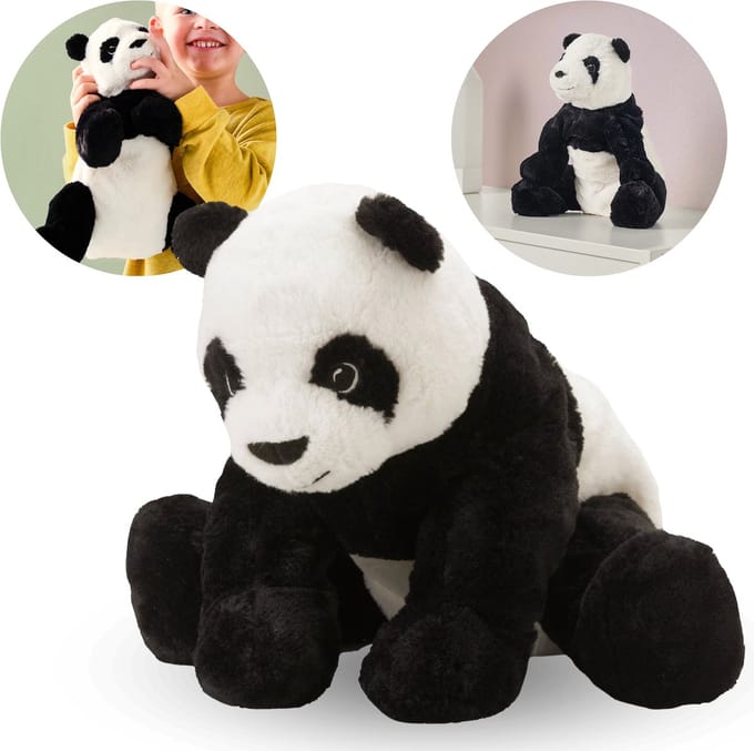KRAMIG Pluche, zwart-witte pandamascotte 30 cm