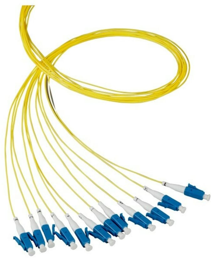 Danicom OS2 glasvezel pigtail geel LC/PC - 12 stuks