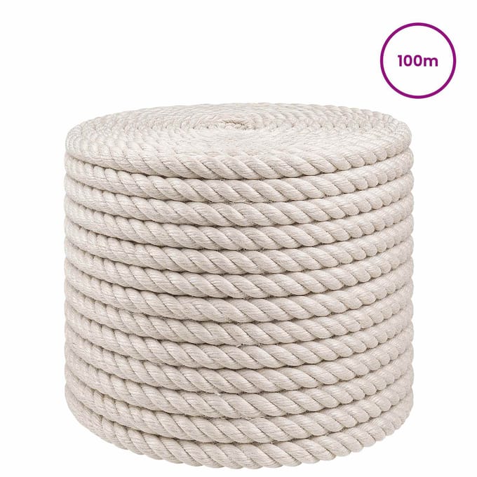 vidaXL - Jute - Touw - 14 - mm - Wit - 100% - Tossa - jute