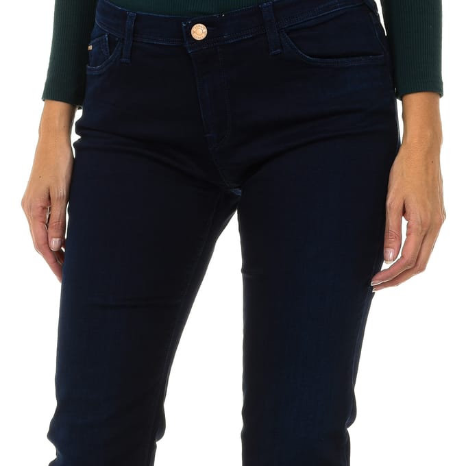 Dames lange stretch denim broek 6Y5J28-5D2DZ