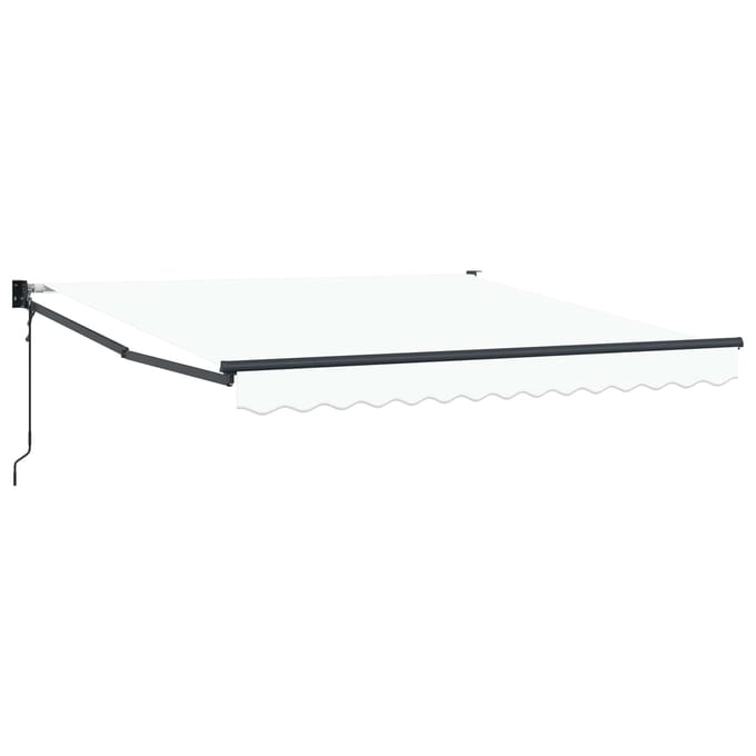 vidaXL - Uitschuifbare - luifel - Wit - 350 - x - 250 - cm - Polyester - en - Metaal