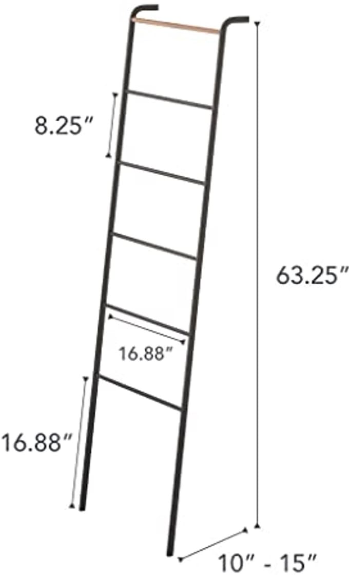 Leunende Ladder Hanger van Staal en Hout - Multifunctioneel en Modern Design