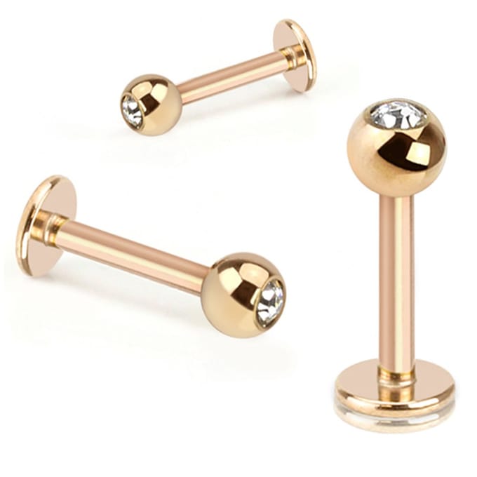Piercing rond basis extern schroefdraad 1.2x8 - rose goud - LMPiercings