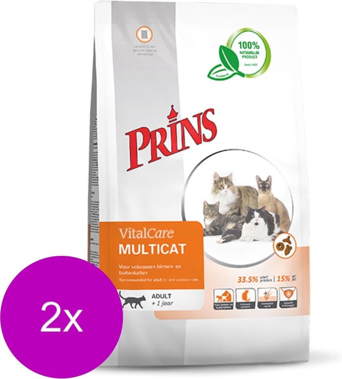 Prins Vitalcare Multicat Gevogelte - Kattenvoer - 2 x 10 kg