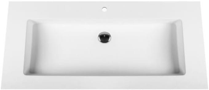 Bagnotti Beta Solid Surface Enkele Wastafel - 100cm - Acryl Wit
