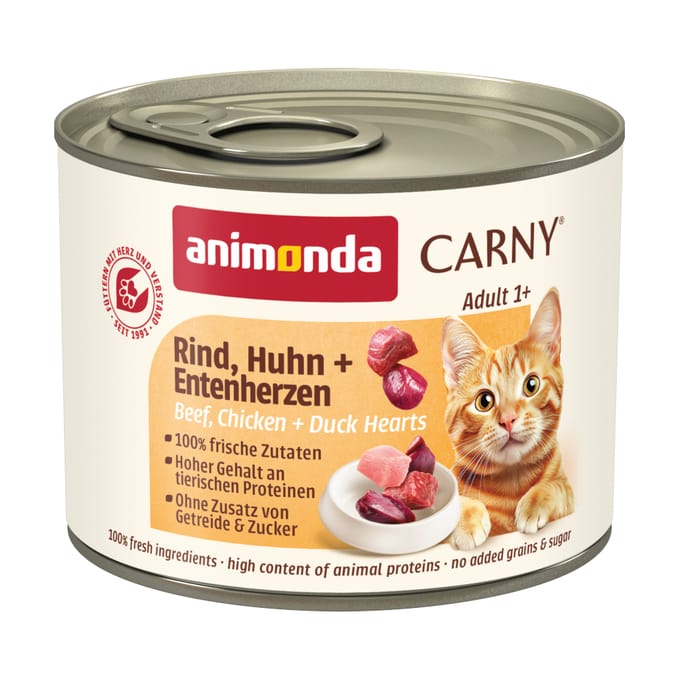12x200g Adult Rund, Kip & Eend Animonda Carny Kattenvoer