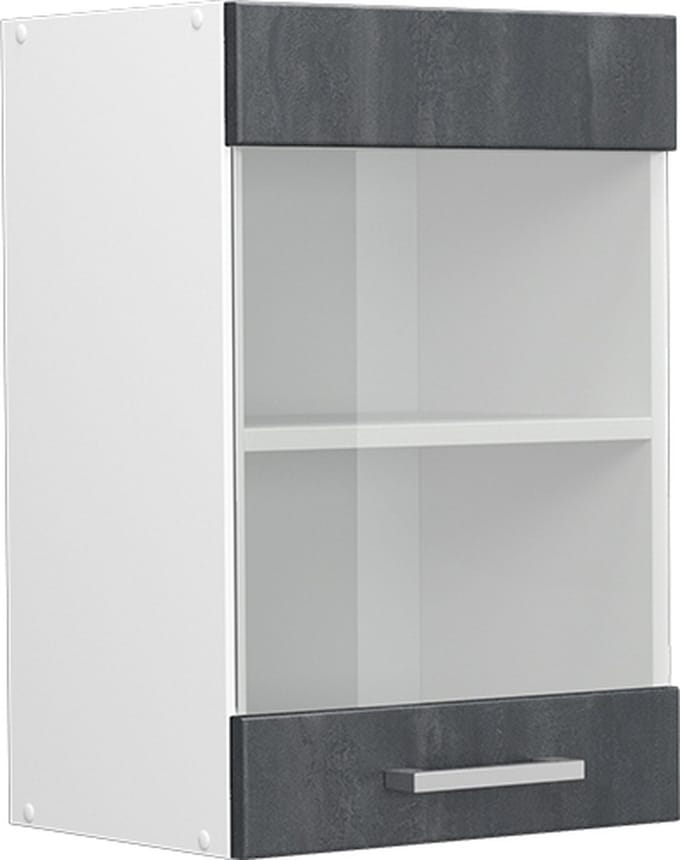 Vicco R-Line Glazen keukenkast – 40 cm Zwart beton