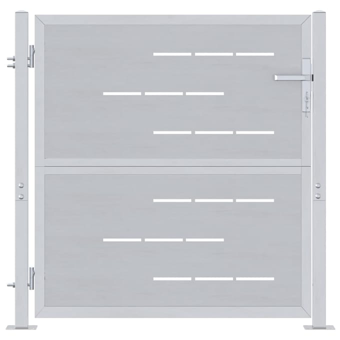 vidaXL - Tuinpoort - met - slot - Zilver - 85 - x - 97 - cm - Roestvrij - staal