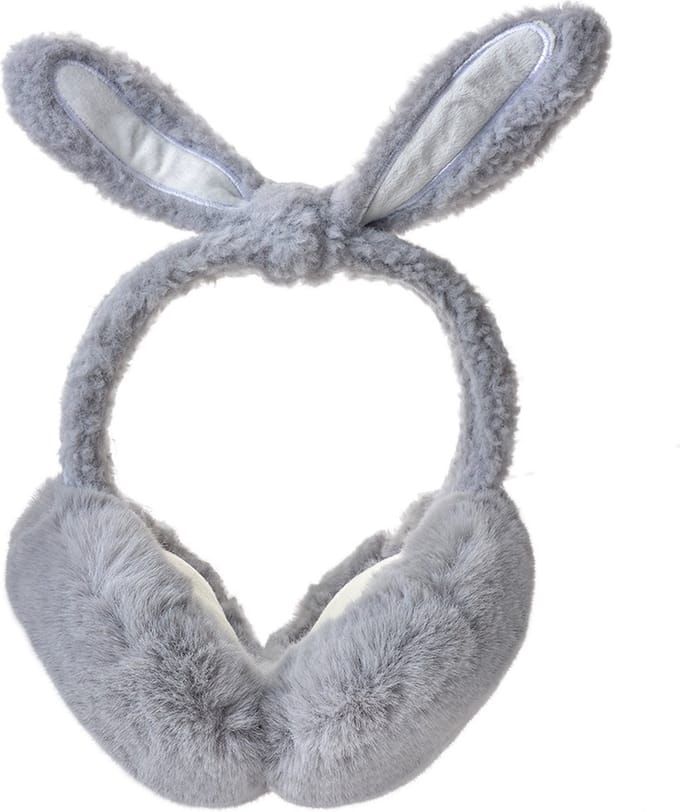 Clayre & Eef Oorwarmers Kinderen one size Grijs Pluche