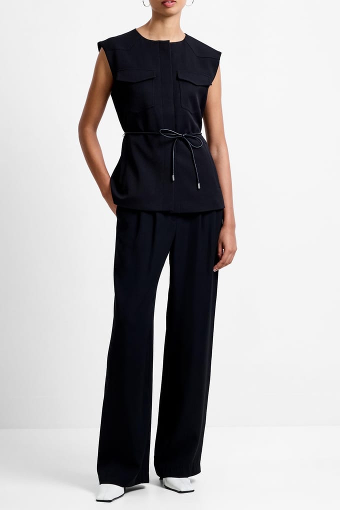 French Connection Clover Tie Waistcoat Black Größe: 16 | Gilets Outlet | Damen | Schwarz