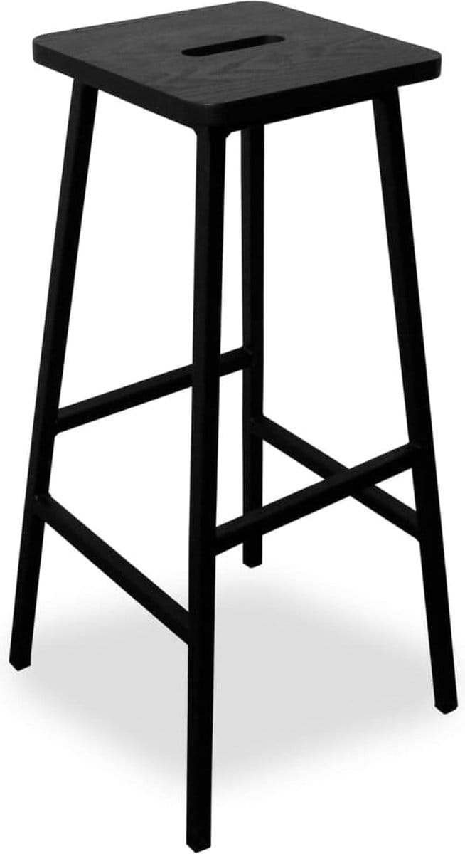 Workliving Barkruk Massief Zwart Eiken Bike - 79 CM
