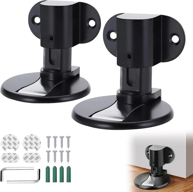 Onzichtbare magnetische deurstoppers van zinklegering - 2 stuks, zelfklevend of geperforeerd