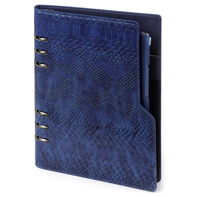 1016-75 Clipbook A5 Ringband Planner Croco Indigo 1 week per 2 paginas 2026-2027-2028