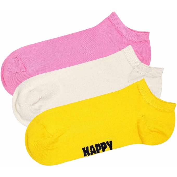 Happy Socks Solid Low Socks (3-pack) - unisex enkelsokken - roze - Unisex - Maat: 41 - 46