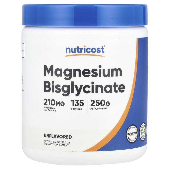 Nutricost, bisglycinate de magnésium, sans saveur, 8,9 oz (250g)