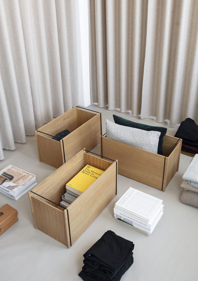 Moebe Storage box - wood, black